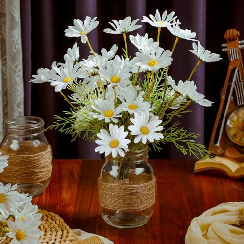 43 Pcs/ 6 Set Daisy Mason Jar Table Centerpiece Mason Jar Vases - Image 3