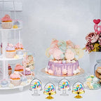 Tessco for you 48 Pcs Plastic Mini Cake Stand with Dome Lid,Gold, Clear - Image 4
