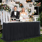 14ft Black Tulle Table Skirt for Rectangle Table or Round Tables Tutu Table Cloth for Birthday Party Baby Shower Wedding Parties Dessert Buffet Banquet Decorations - Image 4