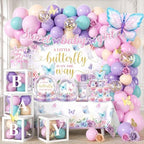 257Pcs Butterfly Baby Shower Decorations, All-in-One Set for 20 Guests by cocomigoPartyHome