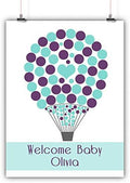 Personalized Baby Shower Guest Book Alternative - Hot Air Balloon Customized Poster, Print, Framed or Canvas, 50 Signatures by INKtropolis