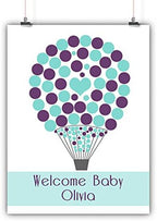 Personalized Baby Shower Guest Book Alternative - Hot Air Balloon Customized Poster, Print, Framed or Canvas, 50 Signatures by INKtropolis