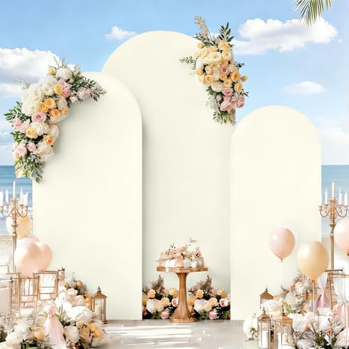 Arch Backdrop Cover Stretchy Backdrop (Beige, 4+5+6FT) - Image 2