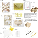 50Pcs Laser Cut Wedding Invitation With Glitter Envelopes And Ribbons Blank Personalized Card Invitaciones Para quinceañera Birthday Baby Shower Christmas Party Bridal Shower (Gold) - Image 2