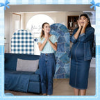 3 Pcs (6/5/4ft) Blue Jean Baby Shower Decorations Blue Jean is on the Way Decor Backdrops for Themed Baby Shower Party Gender Reveal Birthday Party Photo - Image 6
