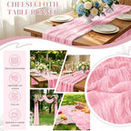 12Pack Light Pink Cheesecloth Table Runner 10FT Wedding Party Decor - Image 3
