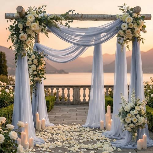 Pack of 1 Wedding Arch Drape Panel Fabric 30" x 75ft - Cool Gray - Image 4