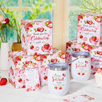 Hoolerry 6 Set Baby Shower Cups, 12oz Stainless Steel Tumbler, Strawberry - Image 5