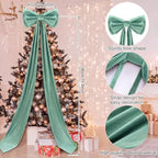 Wavwavw Christmas Giant Velvet Bow Decor Sage Green Big Bow, 75 x 18 Inches - Image 3