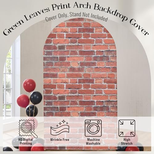Red Brick Arch Backdrop Cover, 7.2FT x 4FT, for Birthday and Baby Shower - Image 6