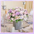 Tigeen 24 Bundles Artificial Flowers Bouquet Silk Peonies, Purple - Image 5
