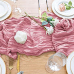 Wokceer Cheesecloth Table Runner 10FT Boho Gauze Runner, Pink, 12 Pack - Image 5