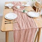Wokceer Cheesecloth Table Runner Dusty Pink 10FT Boho Gauze, 12 Pack - Image 6