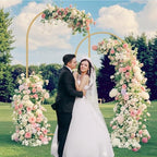 2 Pack Metal Wedding Arch (7.2FT, 6FT) Backdrop Gold Balloon Stand - Image 2
