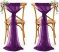 MDS Pack of 50 Chiffon Chair Sashes for Wedding & Event Décor - Eggplant by MDS