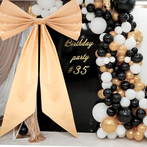 Wavwavw Giant Bow Big Wall Decor, Champagne, Polyester, Weeding - Image 3
