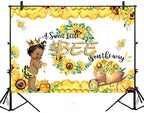 Mocsicka Bee Baby Shower Backdrop Honey Girl Sunflower Honeycomb Vinyl Background 7x5ft Yellow Honeybee Gold Crown Baby Shower Backdrops for Photography Baby Shower Decorations - Image 5