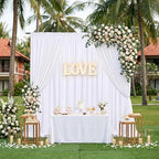 White Backdrop Curtains 30ft x 10ft: Polyester Photography Backdrop Drapes - Wedding Party Photo Shoot Background 6 Panels 5x10ft - Image 4