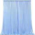 Blue Satin Backdrop Curtains 6 Panels - Glitter Photo Drapes for Baby Shower, 30x10FT Shimmer Back Drop Cloth, Wrinkle Free for Birthday Party Prom Wedding Background by WishCare