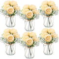 Zeyune 6 Sets Mason Jar Flowers Centerpiece Table Decorations,Champagne by Zeyune