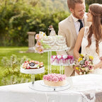 YestBuy Cupcake Stand, Round Cake Stand, 4 Tier Cupcakes and Cakes Comb for 8-12 Inch Cakes, Tiered Cupcake Tree Tower, Clear Dessert Display Stand for Dessert Table Wedding Birthday Party - Image 2
