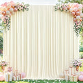 10x10ft Ivory Curtains Backdrop for Wedding Parties Wrinkle Free Ivory Curtains Photo Backdrop Drapes for Photography Birthday Baby Shower Soft Fabric Party Backgournd for Photoshoot 5x10ft, 2 Panels by Partisky