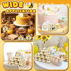 MTLEE 50 Sets Bee Baby Shower Party Favors Candles,Bee Tealight Candles - Image 5