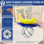 72 Pieces Volleyball Paper Lanterns Centerpieces Decorations Volleyball Lanterns with Metallic Foil Centerpiece Wrapping Paper and Ribbons for Volleyball Birthday Party (72 PCS, Volleyball) - Image 7