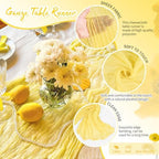 Showgeous 20 Pack Light Yellow Cheesecloth Table Runner, 17 x 108 Inches - Image 3