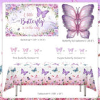 Butterfly Baby Shower Decorations for Girl Pink Purple Party Decoration Set - Image 3