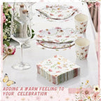 Wildflower Party Decorations, Paper Plates Napkins Cups Serve 50, Pink - Image 6