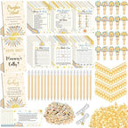Sherr 476 Pcs Here Comes the Son Baby Shower Games, 6 Sets Activities by Sherr