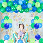 Turtle Baby Shower Decorations for Boy Sea Turtle Baby Shower Decors Balloon Garland Kit Blue Green with Turtle Baby Shower Backdrop for Ocean Summer Sea Theme Baby Shower Boy Decoration Supplies - Image 3