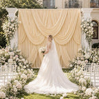 10ft x 10ft Champagne Backdrop Curtains for Parties, 2 Panels 5ft x 10ft Wrinkle-Free Polyester Photo Backdrop Drapes for Wedding Birthday Graduation Baby Shower Photography Background - Image 5