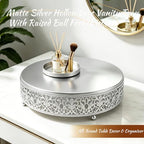 Cake Stand, Metal Round Cupcake Dessert Stand Cake Display Holder Cookies Fruit Serving Tray Decor for Wedding Party Birthday Baby Showers Anniversary (12 in, Matte Silver) - Image 6