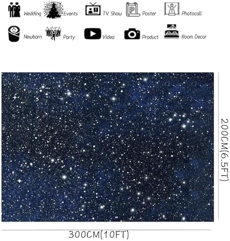 Starry Night Backdrop Stars Background Night Sky Space Backdrop 10x6.5ft - Image 6