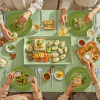 U-QE 100PCS Olive Green Plastic Plates - Plastic Green Plates Disposable - Image 4