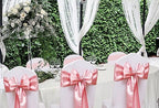 50 Pack Dusty Pink Chair Sashes, Satin Bows for Chairs for Birthday Wedding Party Gender Reveal Decor, Dusty Pink Chair Bows Sashes, Romantic Chairs Ribbons Ties - Image 3