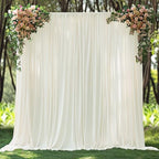 20x10ft Wrinkle Free Ivory Backdrop Curtain for Parties Soft Fabric Drapes Wedding Ivory Curtain Backdrop for Birthday Party Decorations Background for Photography 5x10ft,4 Panels by ESGOTBME