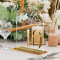 HOODO Clear Arch Wedding table numbers 1-10 with Stands, 5"x7" Arched Acrylic Signs with Gold Mirror Numbers, Clear and Gold Acrylic Table Numbers for Wedding Reception, Party, Anniversary, Event by Unknown