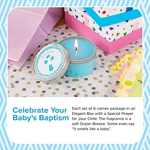 Premium Baptism Favors for Boys| Unique Christening Favors with Soy Wax Candle | First Communion Favors | Christian Party Favors Gift Set for Guests | 6-Pack Blessings Candle Set - Image 5