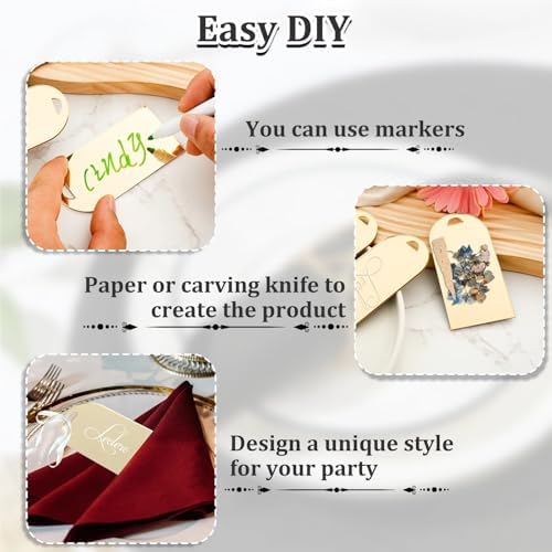 80Pcs Acrylic Place Cards Blank Seating Name Tags for Wedding Table Decor - Image 4