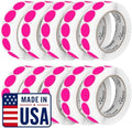Perco Neon Pink Perforated Round Circle Dot Sticker 1-Inch Labels — 10 Rolls, 10,000 Stickers - Promotional, Sale & Highlight Labels, High Visibility, Strong Adhesive - Made in USA by Perco