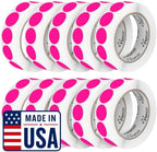 Perco Neon Pink Perforated Round Circle Dot Sticker 1-Inch Labels — 10 Rolls, 10,000 Stickers - Promotional, Sale & Highlight Labels, High Visibility, Strong Adhesive - Made in USA by Perco