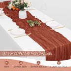 16 Pack Terracotta Cheesecloth Table Runners 20x120 Inch Gauze Table Runner Cheese Cloth 10FT Terracotta Table Runner Rustic Sheer Runner for Wedding Baby Shower Birthday Party Table Decor - Image 6