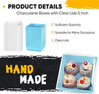 Sabary 100 Pack Charcuterie Boxes with Clear Lids 5 Inch Cookie Box, Blue - Image 6