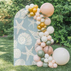 Summer Marine Life Arch Backdrop Cover 6.6 FT, Graffiti Corals Shell Conch Sea Starfish Pale Blue Wedding Arch Cover Stretchy Backdrop Stands Covers for Birthday Party Ceremony Banquet Decor by Unknown