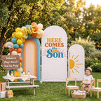 Tingjoo 3 Pcs Here Comes The Son Baby Shower, Arch Backdrop Covers, 4&5&6ft - Image 5