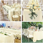 4 Pack Rectangle Tablecloth for 6 Foot Tables Washable Polyester Table Cover for Wedding Dining Table Parties Banquet（60x102 Beige） - Image 6