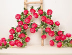 2Pcs 12Ft Bendable Flower Garland Faux Rose Vine for Wedding Decor,Fuchsia by zhixinyue
